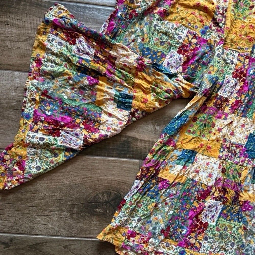 Natural Life Zoe Mandala Patchwork Wide-Leg Jumpsuit,Multi, L (NWOT) - Picture 9 of 10